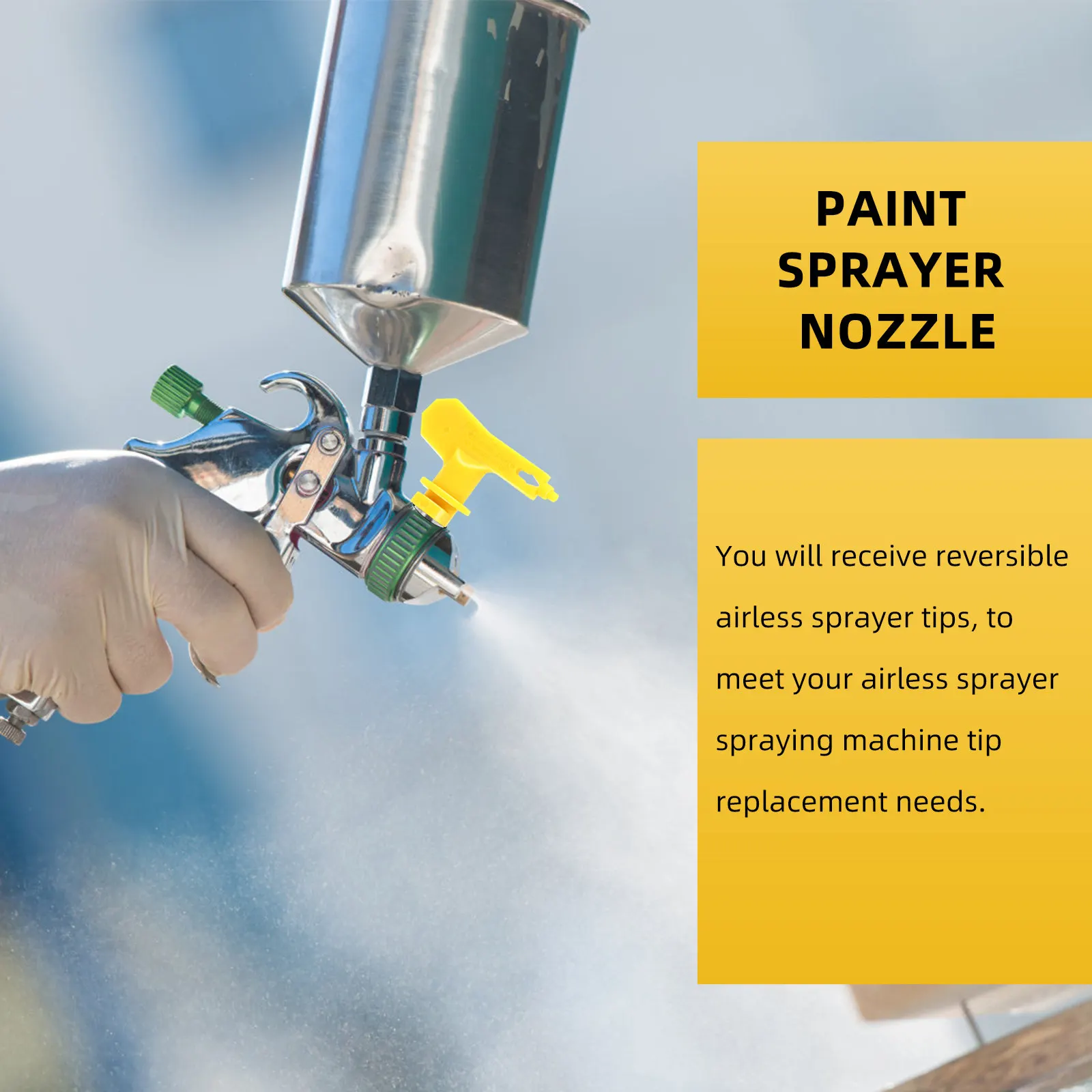 3Pcs Airless Sprayer Tips Reversible Steel Seal Nozzle Spray Gun Accessories for Paint Lacquer Stain Spraying Airbrush Nozzle