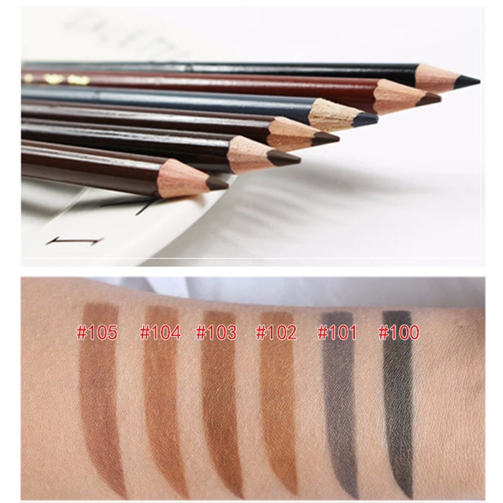 6 Colors Eyebrow Pencil Makeup Eyebrow Enhancers Cosmetic Waterproof Eyebrow Tint Stereo Coloured Eye Brow Pen Female Makeup