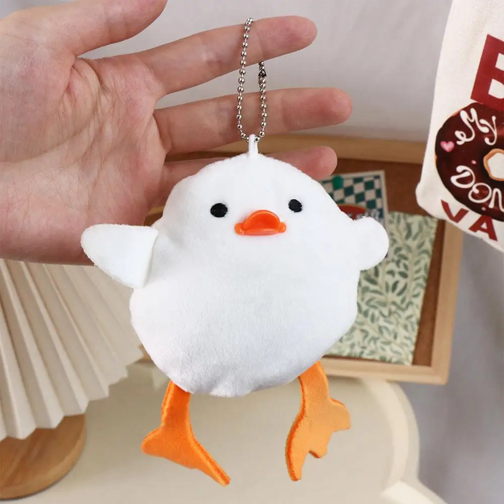 PP Cotton Motivating Duck Plush Toy Fluffy Simulation White Duck Pendant Cartoon Stuffed Plush Doll Pendant Backpack Decor