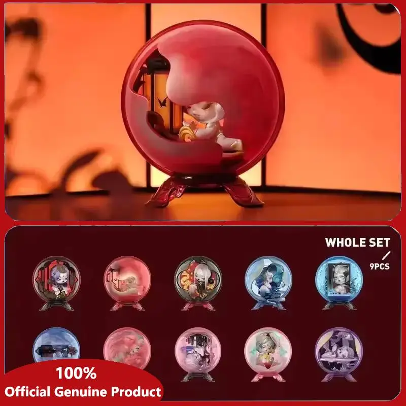 Pop mart crânio panda a série mirage caixa cega surpresa caixa mistério figura de ação decoração para casa modelo bonito presente aniversário