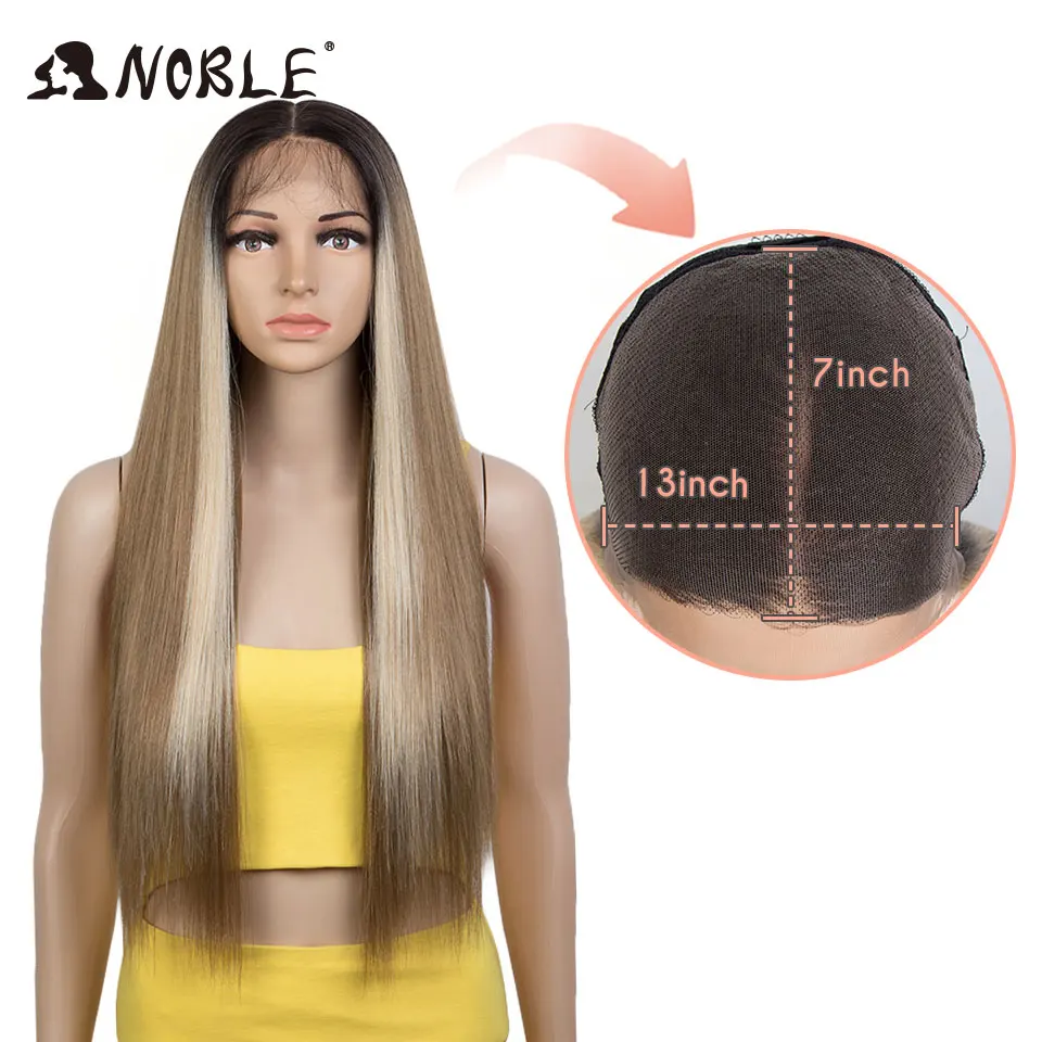 نوبل الاصطناعية الدانتيل شعر مستعار أمامي 30 بوصة 13x7 مستقيم كامل الدانتيل شعر مستعار أمامي الدانتيل جزء شعر مستعار تسليط الضوء على العسل البني الباروكات للنساء شعر مستعار