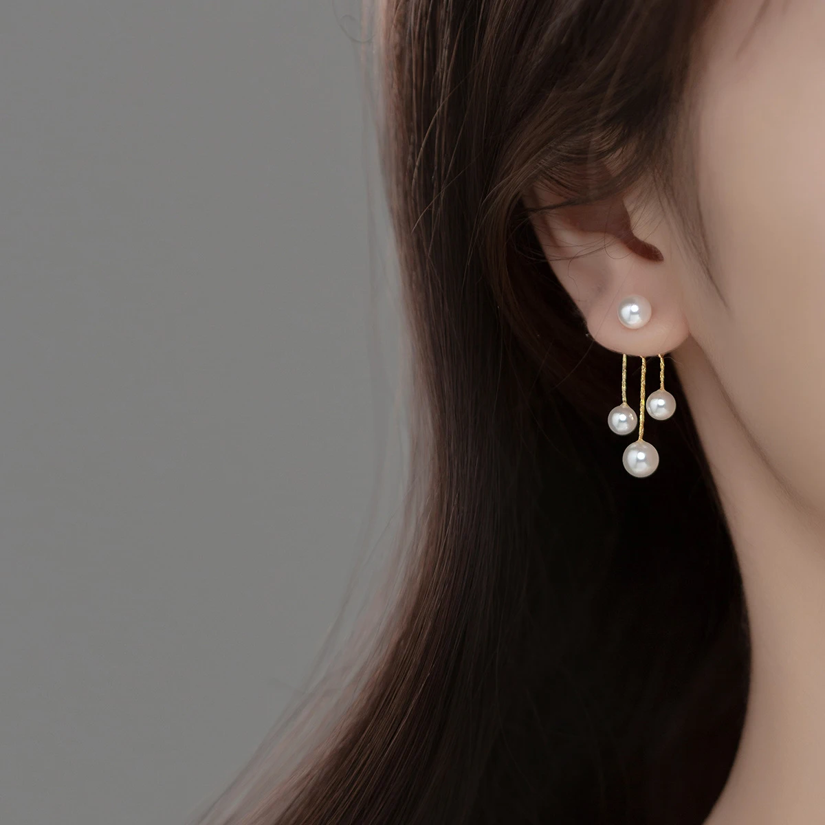 MODIAN Real 925 Sterling Silver Charm Pearl Drop Earrings Fashion Gold Color Swing Dangle Eari For Women Fine Female Jewelry