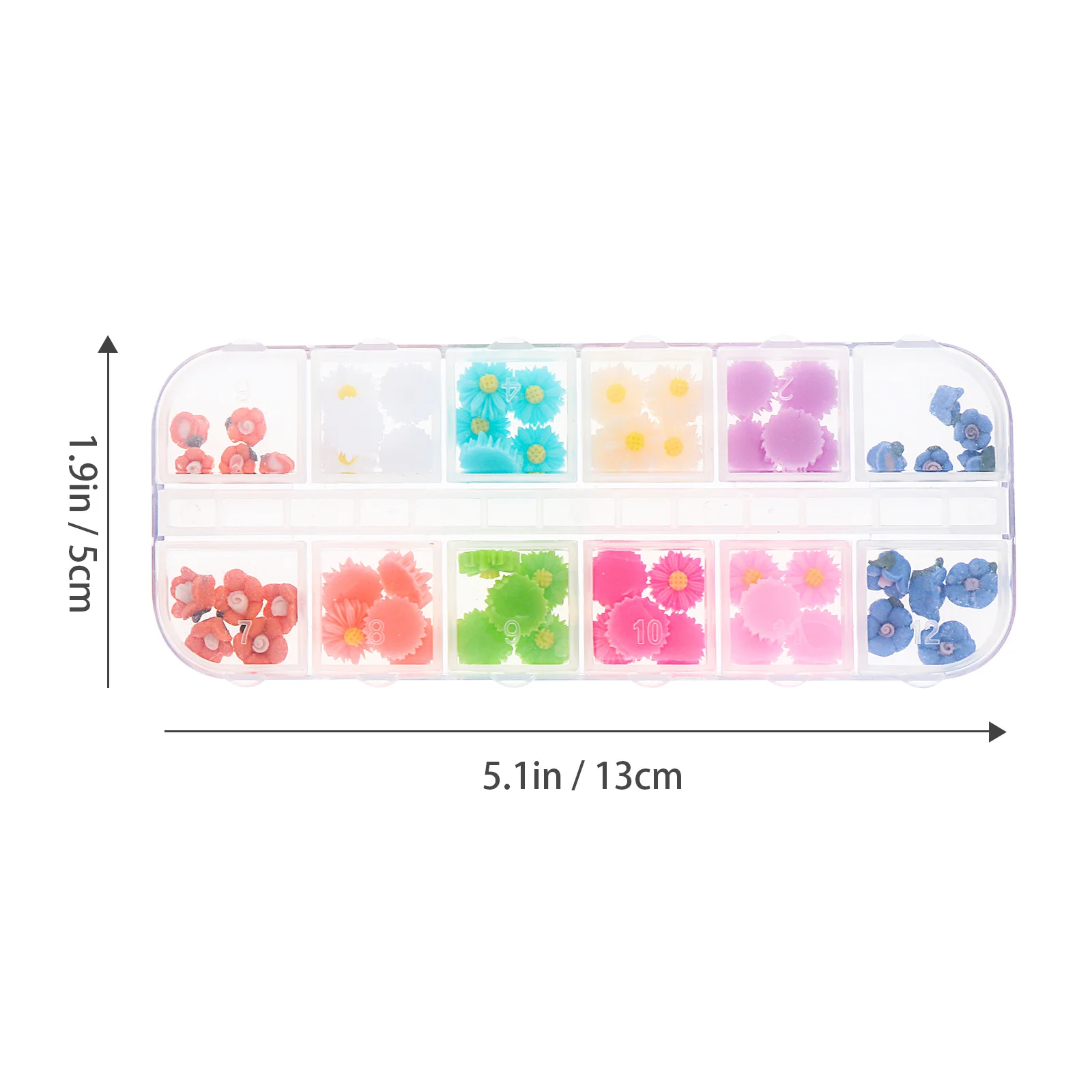 2 صناديق ديزي مسمار السحر ثلاثية الأبعاد الراتنج زهرة مسمار الفن DIY بها بنفسك مانيكير نصائح الديكور مختلط الألوان هدية مناسبة للسفر #5