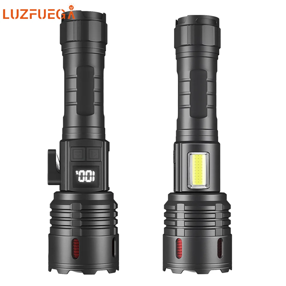 2024 100000000LM High Power Rechargeable LED Flashlight Work 26H Illumination 2000M Ultra Powerful Led TorchWith Magnet Lantern