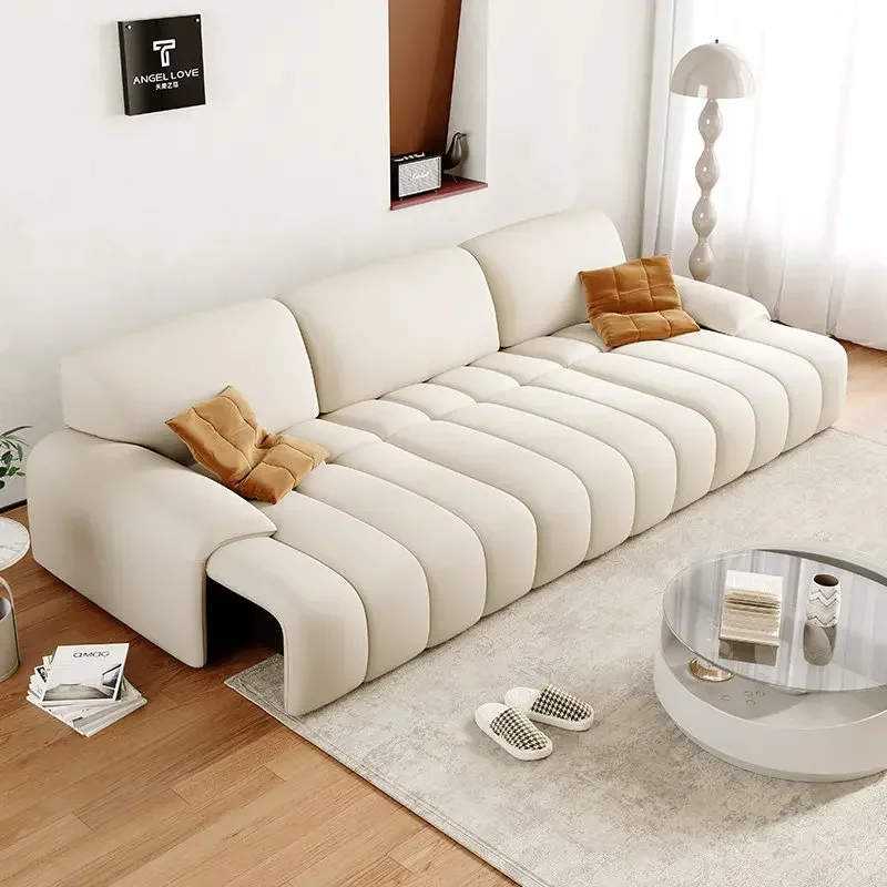 Armrest Beige Electric Sofas European Minimalist Curved Modern Living Room Sofas Smart Style Sofa Wohnzimmer Furniture For Home