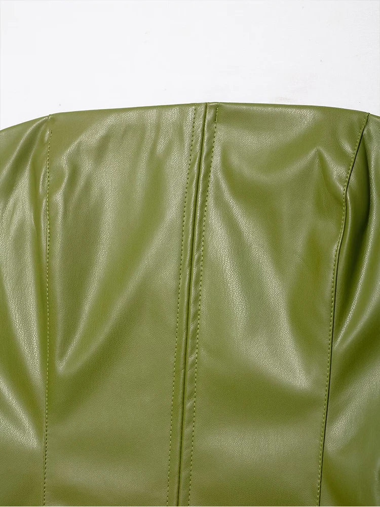 Sexy sem alças vestido de couro do plutônio para as mulheres moda bodycon sem costas vestido curto sexy clube festa vintage wear feminino vestidos