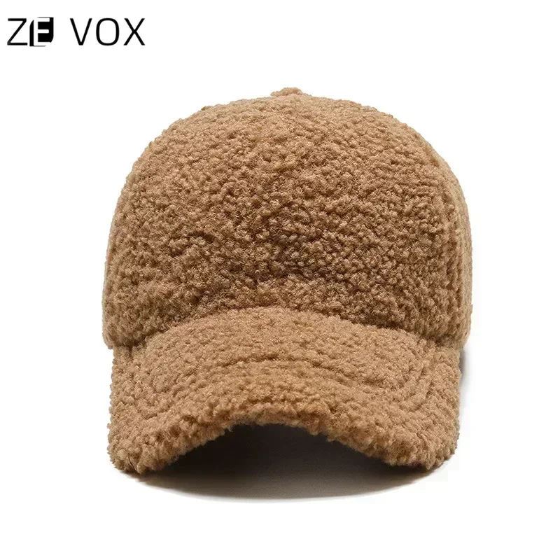 Winter Hat for Women Thick Wool Adjustable White Sherpa Baseball Cap for Girl 2023 Ladies Keep Warm Teddy Fashion Design