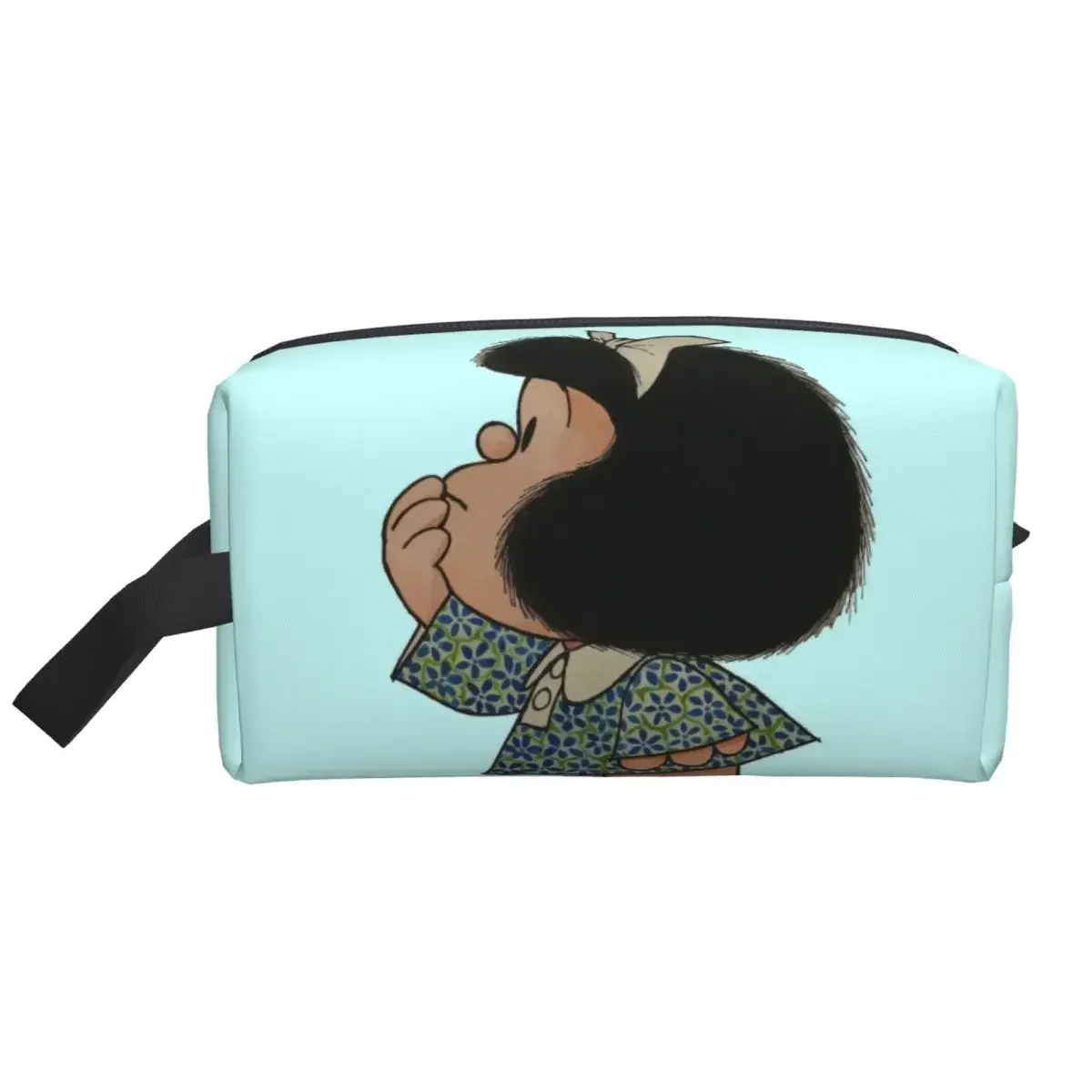 

Забавная дорожная косметичка Mafalda с героями мультфильмов на заказ, женский органайзер для туалетных принадлежностей Quino, женский комплект для хранения красоты Dopp