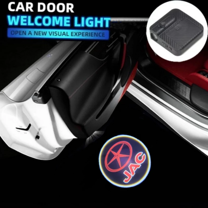

For JAC Car styling Door LED Decoration Wireless Welcome Light Logo Projector a13 T6 t8 m4 M2 S3 s5 A30 car accessories interior