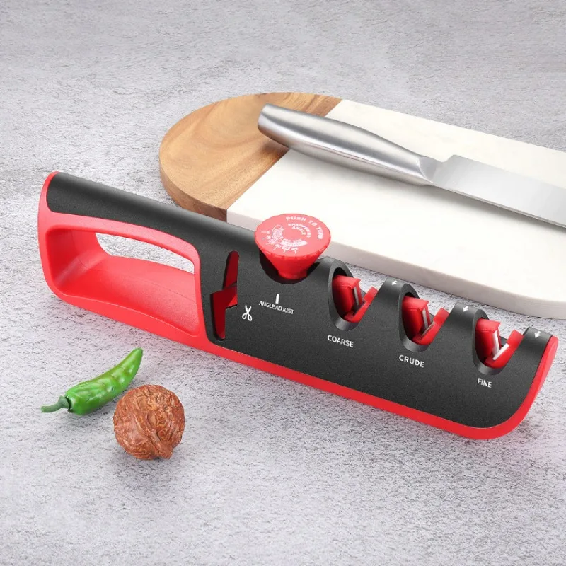 Professional Knife Sharpener Angle Adjustable 4 Stages Scissors Grinder Knives Sharpening Stone Knife Sharpener Kitchen Gadgets