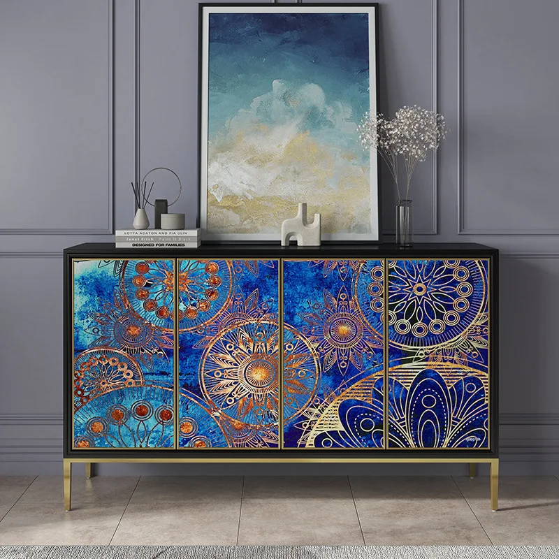 

Entrance cabinet light luxury entrance foyer shoe cabinet integrated partition living room solid wood storage decorative