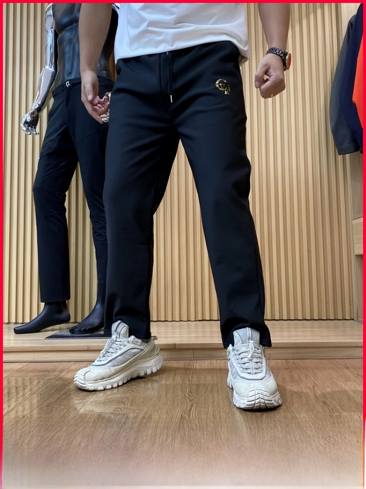 

Men's Winter New Faion Thiened Fce Lined Windproof Casual Pants Comfortable Warm Polyester Elastic Fiber Straight Leg