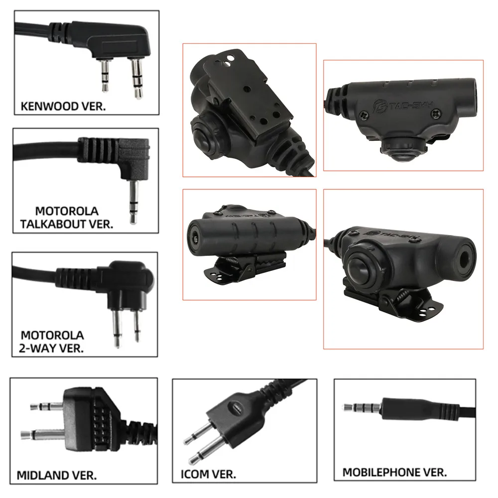 

Тактическая Ptt страйкбол стрельба тактическая гарнитура адаптер U94 V2 PTT для Kenwood/Midland/Motorala/Icom рация наушники PTT