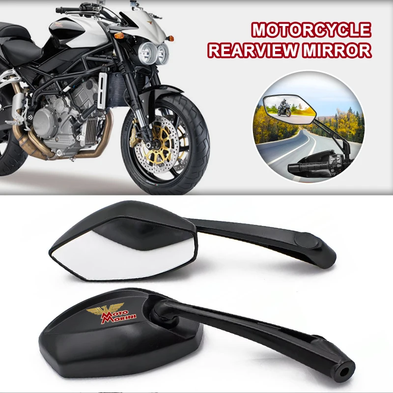 1 Pair 10mm 8mm Motorcycle Side Rearview Mirrors Wide Angle Adjustable For Moto Morini X-CAPE STR SCR Corsaro ZZ ZT Seiemmezzo