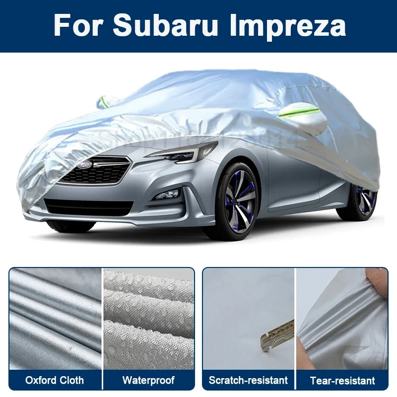 

Outdoor Full Car Cover For Subaru Impreza with Reflective Strips Waterproof Snowproof Dustproof UV Protection