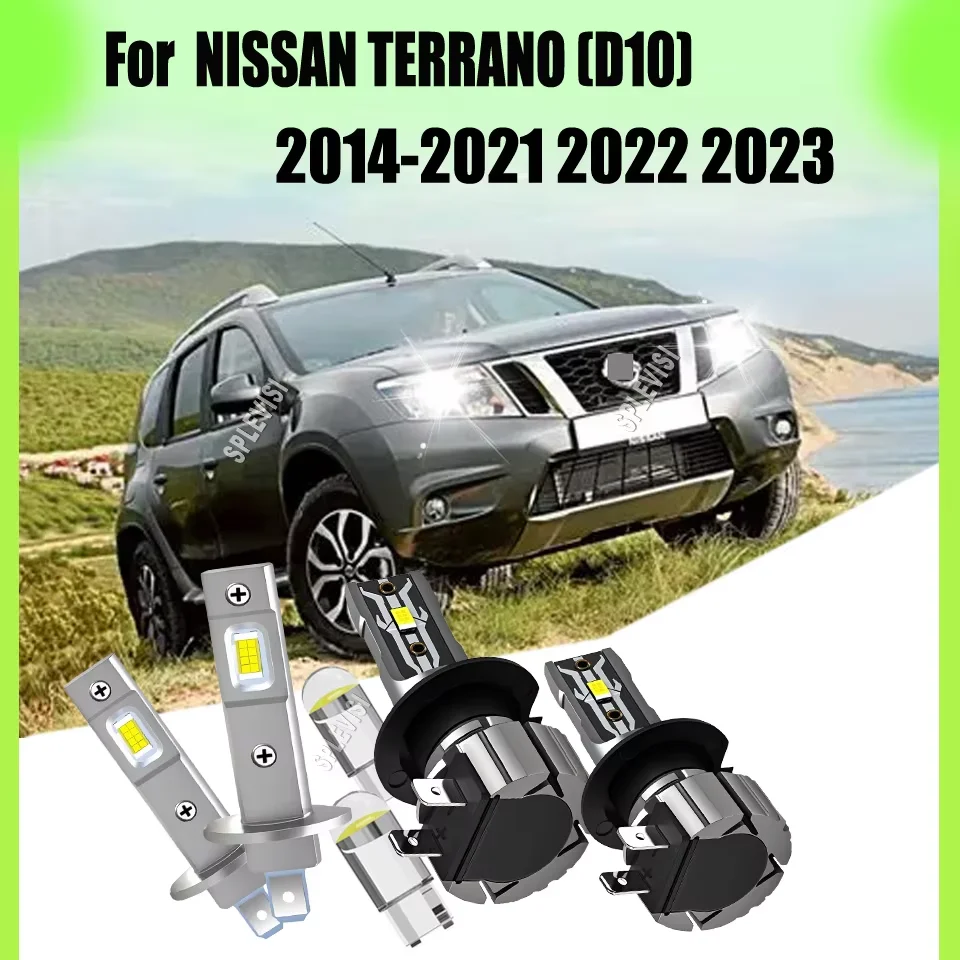 H1 H7 LED Bulbs Kit, 6000K Cool White High Low Beam For NISSAN TERRANO (D10) 2014 2015 2016 2017 2018 2019 2020 2021 2022 2023