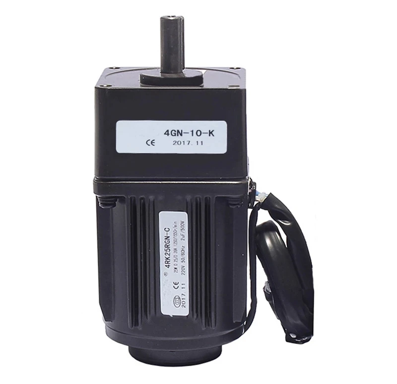 25W AC 220V Geared Motor Reversible Variable Speed Motor Reducer Speed 2.5rpm-450rpm Torque 80KG PWM Controller Metal Gearbox