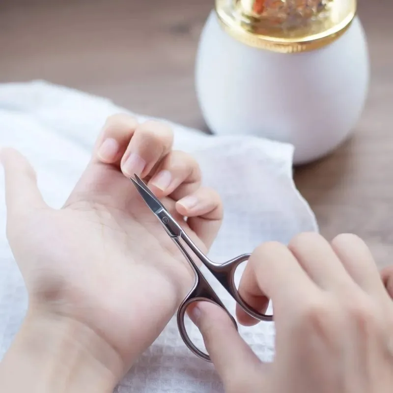 Stainless Steel Professional Manicure Scissors Cuticle Precision Beauty Grooming for Nail Facial Hair Eyebrow Eyelash Nose Hair