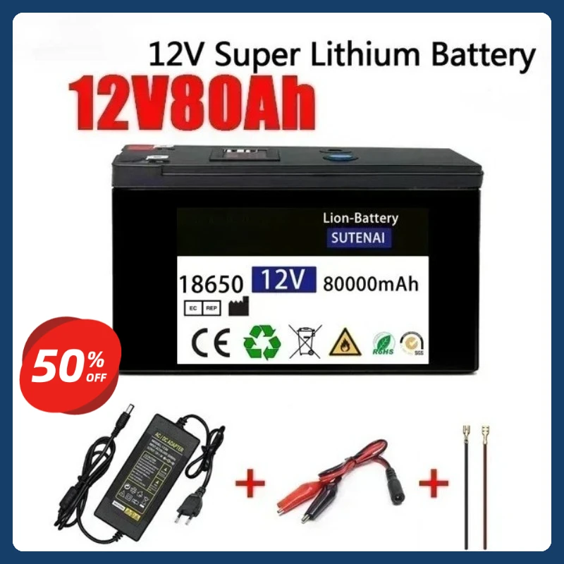 

12V 80Ah 3S6P 18650 Lithium Battery Pack for Sprayers, Trolleys, and Children's Electric Vehicles Rechargeable Batteries