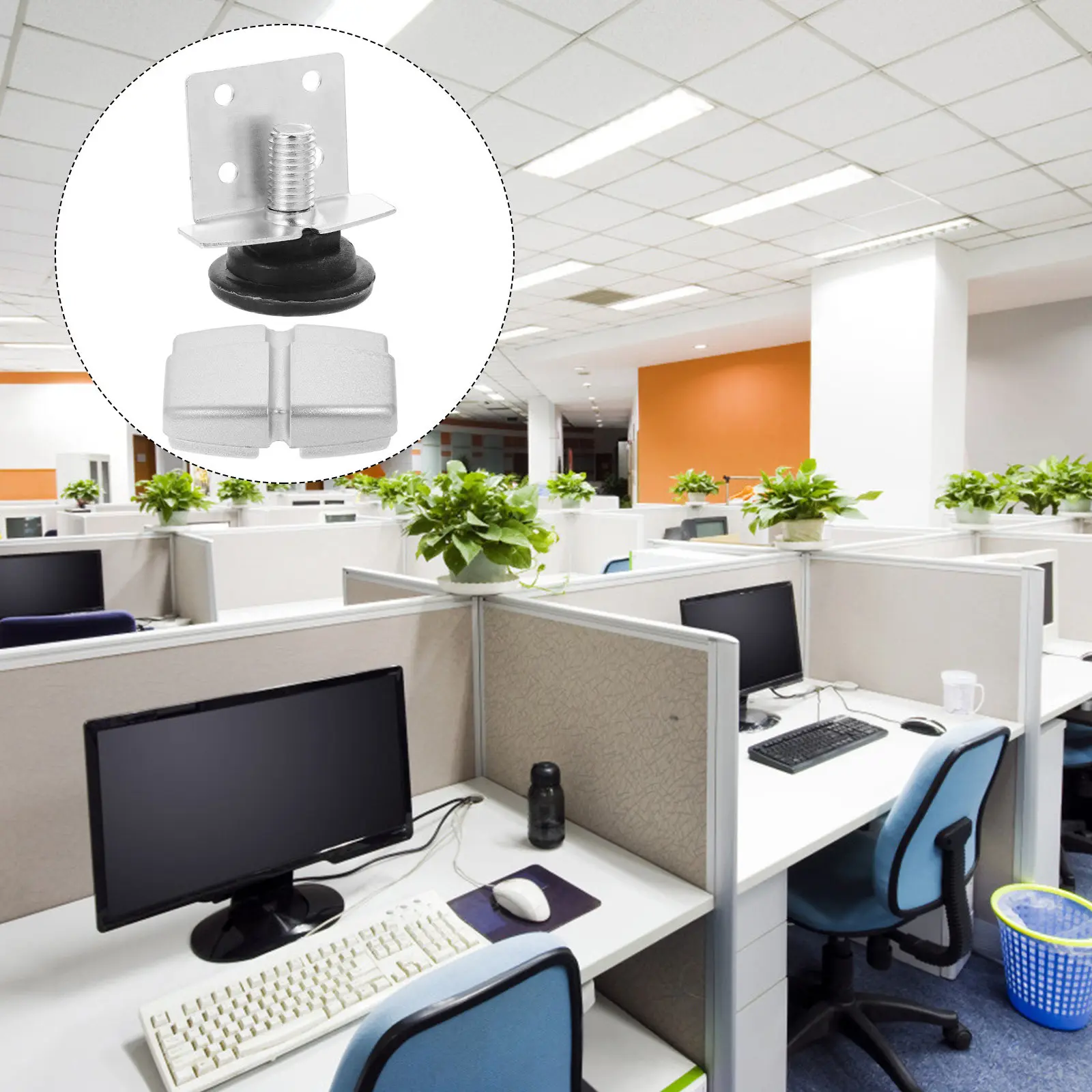 

1 set 1 Set Screen Hardware Fixed Foot Pads Aluminum Alloy Base For Office Desk Divider Privacy Panel Desk Screen Base Fixator