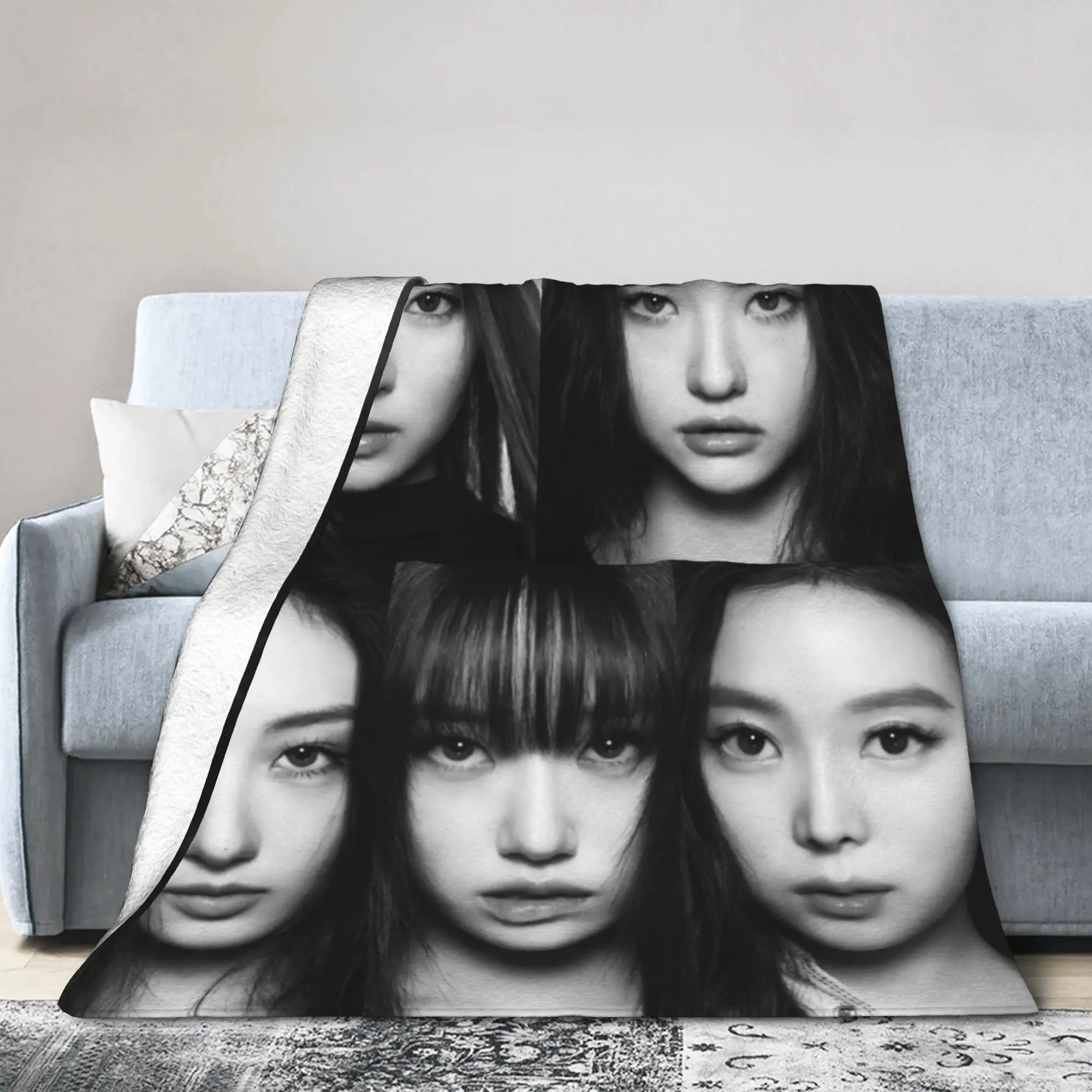 مريحة meovv kpop k-pop الفتيات مجموعة بطانية الاشياء ديكور المنزل رمي بطانية فائقة النعومة المخملية للخارجية #1