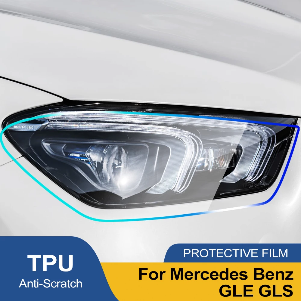 

Защитная пленка для фар автомобиля Mercedes Benz GLE GLS, дымчато-черная, TPU PPF, предварительно вырезанная, антицарапинная, виниловая пленка, комплект для оклейки, глянцевая пленка