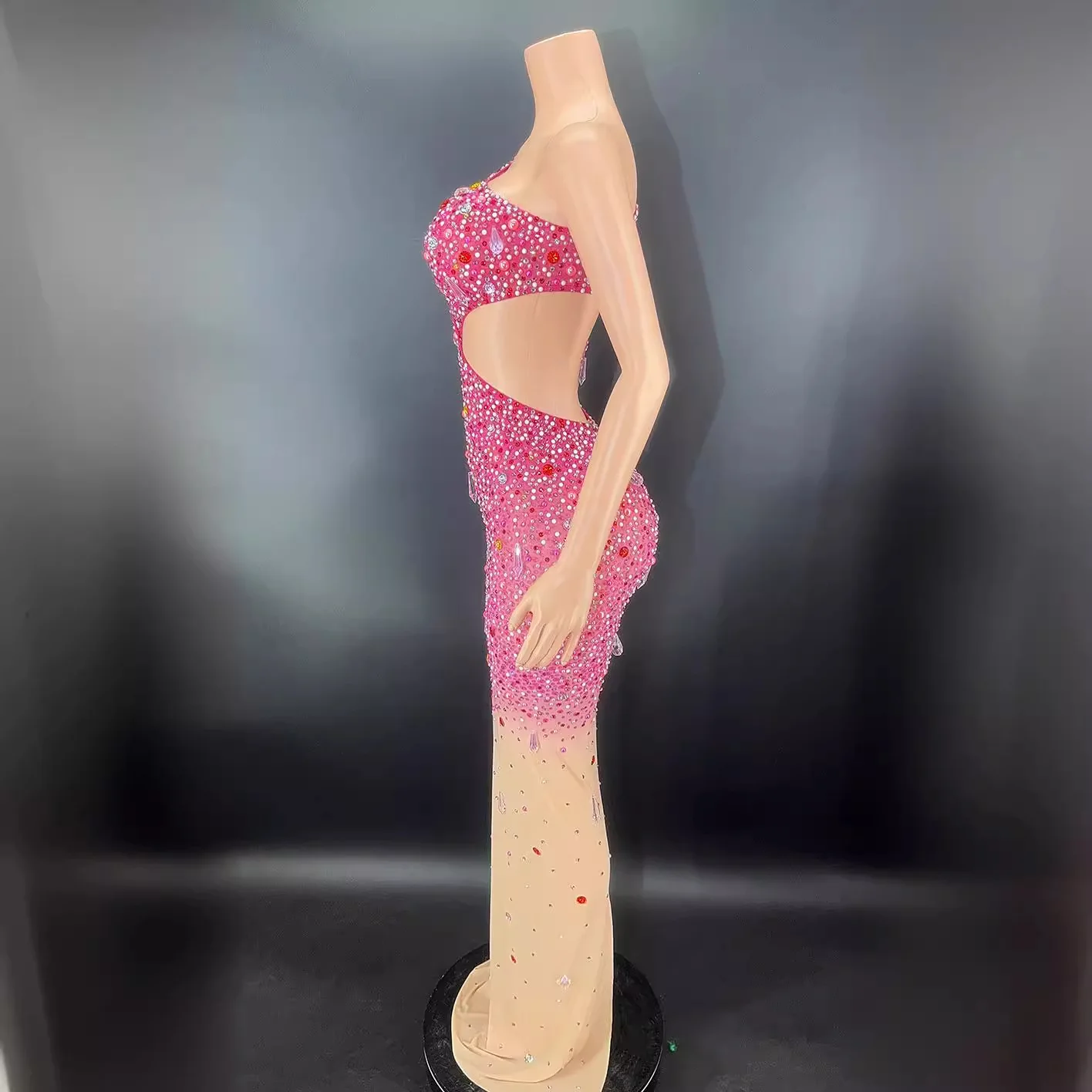 فستان سهرة كلاسيكي بقطع لؤلؤي من حجر الراين لعيد الميلاد نحيل أنيق فيستدوس متدرج موخير فساتين سهرة لامسكي ويسلين