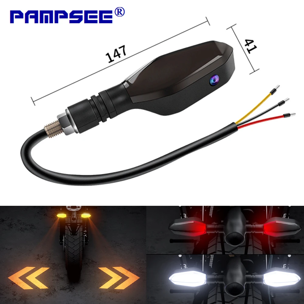 Motorcycle Electric Vehicle LED Projection Turn Signal Light Colorful Atmosphere Light High Brightness Highlight Warning Light