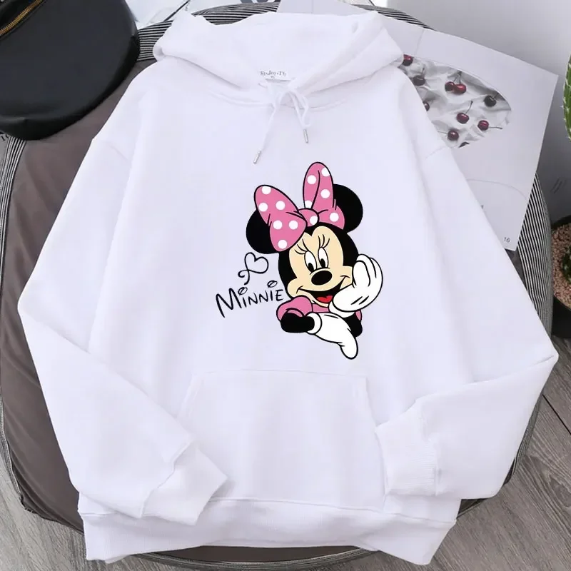 Funny Cartoon Print Hoodie Women\'s Sweatshirts Hip Hop Minnie Mouse Printed Hoodies Autumn Winter Fashion Harajuku Clothing Tops