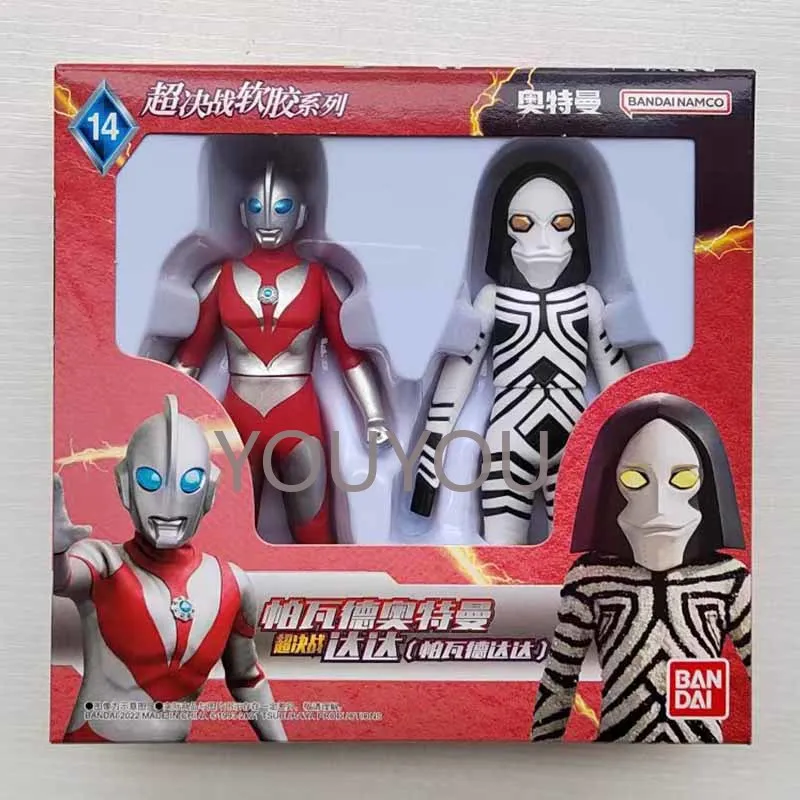 Figura de Acción Original de Bandai, Ultraman Tiga Darramb Taiga Metsu-Oga Ginga, para Niños, Plástico Suave, 14 cm