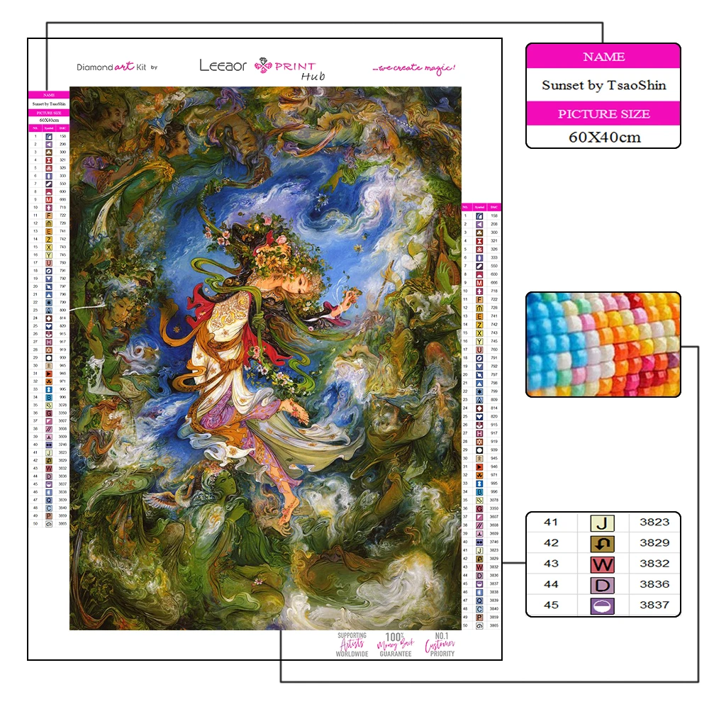 5D Art Sacred Diamond Painting New 2023 Color Persian Style Mosaic Embroidery Full Rhinestone Cross Stitch Set Home Decor Gifts