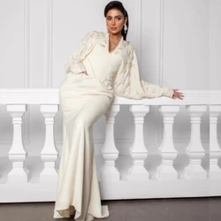 Jiayigong Jersey rebordear Navidad trompeta cuello en V vestido de ocasión a medida vestidos largos Arabia Saudita