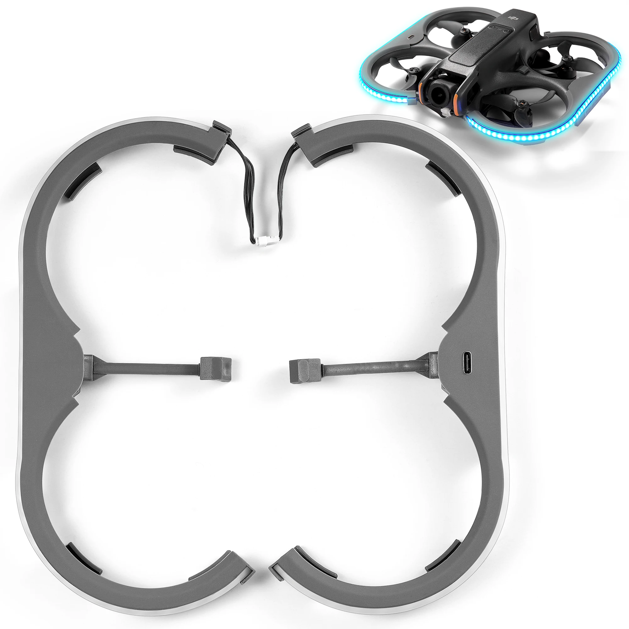 VIFLY Duct Guards RGB LED Light Strip Protection Guard Ring Frame For DJI Avata 2 FPV Drone Accessories