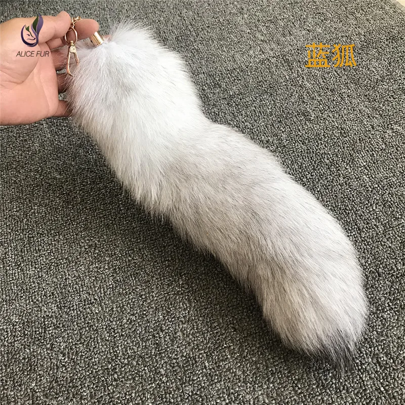 

Natural Fox Tail Fur Car Keychains For Women Men Pompom Pendant Key Ring Holder Fluffy Keychain Accessories