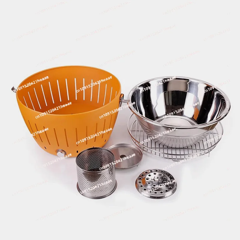 Suitable for Portable BBQ Charcoal Grill, Household Lotus Grill, with Internal Fan, Smokeless and Anti-scalding Grill