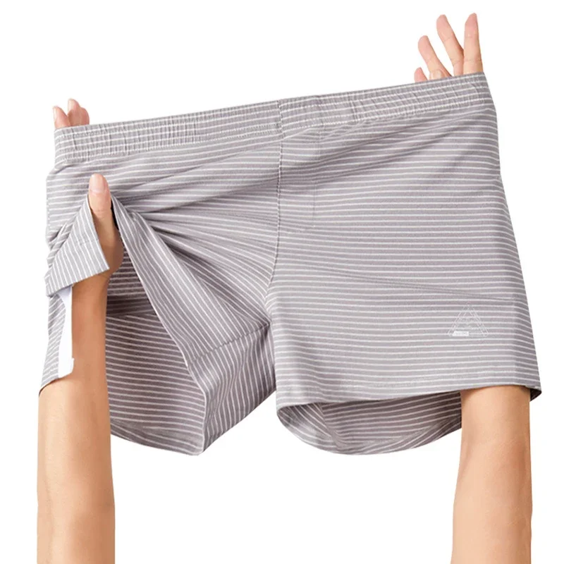 Men's Cotton Striped Boxer Briefs Breathable Comfortable Underwear Casual Home Shorts Aro Pants Men's Clothing - Image 2