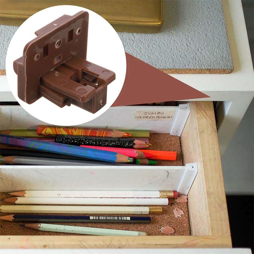 6Pcs Drawer Plastic Center Mount Dresser Nightstand Replacement Parts Smooth Drawer Rails Repair Kit for Furniture