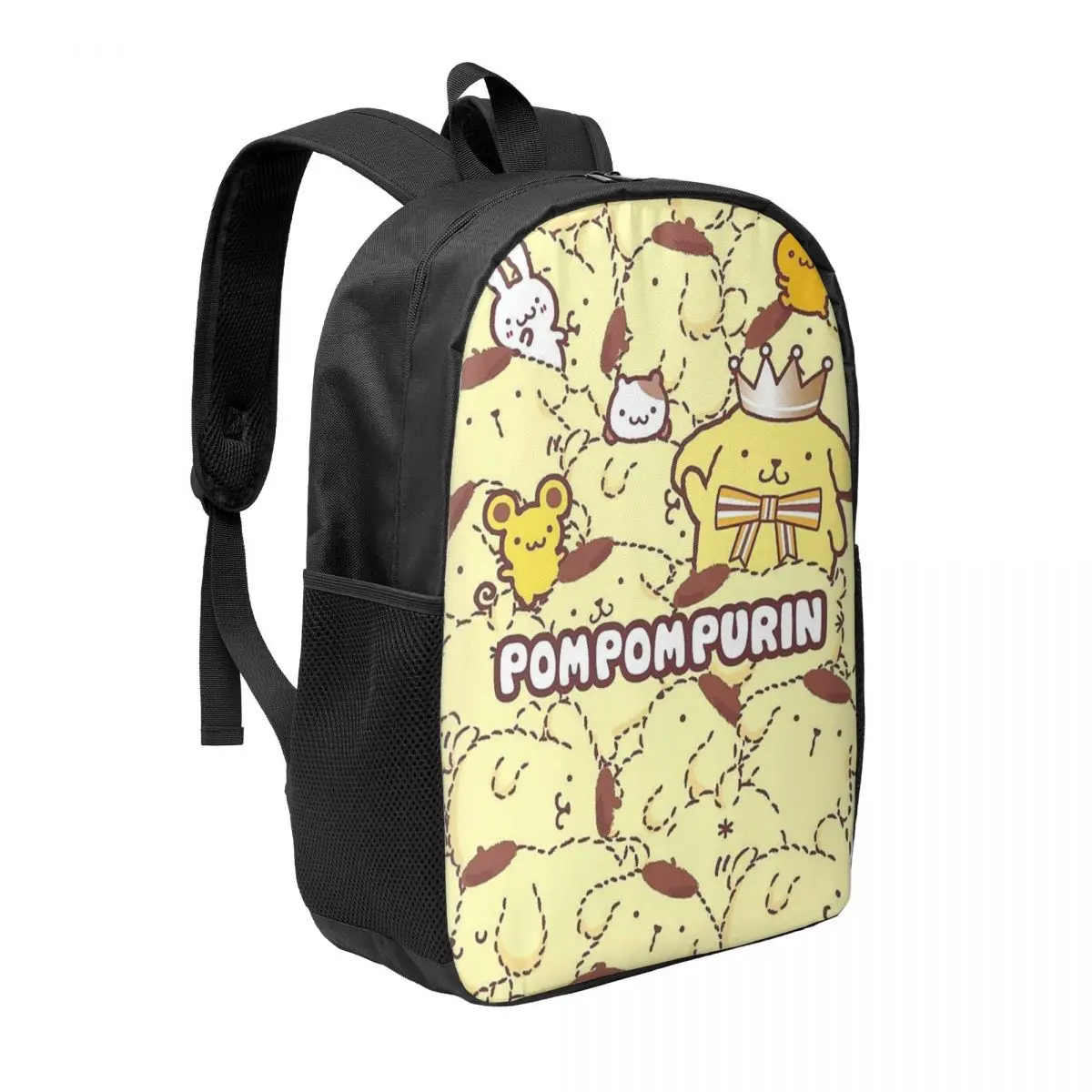 Custom Pom Pom Purin Cute Lovely Animes Laptop Backpack Men Women Basic Bookbag for College School Student Bag