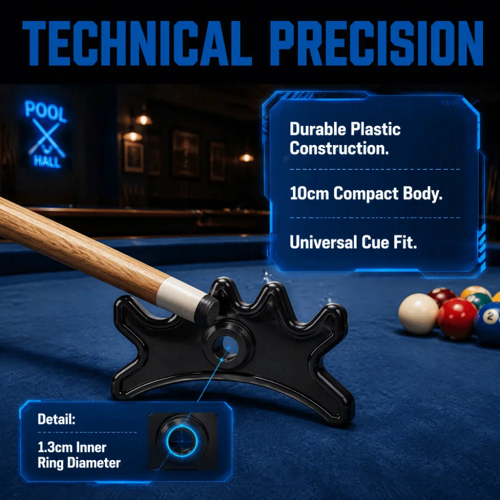 Plastic Material Billiard Bridge Head Portable Design Lightweight Structure Pool Cue Bridge Head Black Color