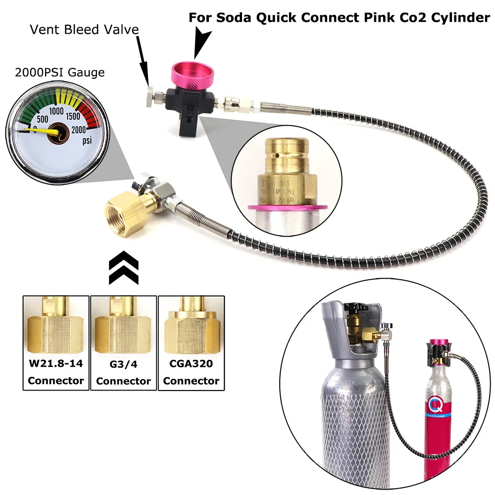 Adaptador conexión rápida CO2 para SodaStream Terra Duo Art – Rosado