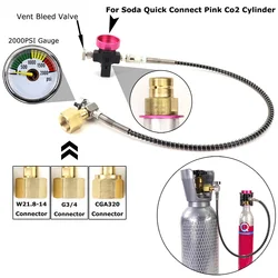 Adaptador de recarga de cilindro de Co2, estación de llenado compatible con Soda @ stream Terra DUO Art Cylinder, conexión rápida, color rosa