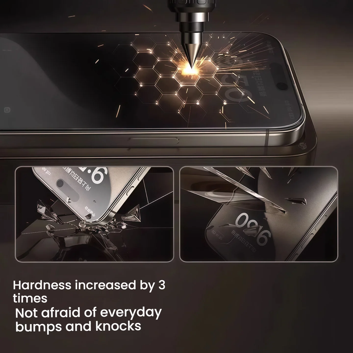 3 Stück Matte HD Panzerglas Displayschutzfolie für iPhone 17/16/15/14/13 Pro Max Plus, Staubfreier, Blasenfreier Schutz – Detail 4