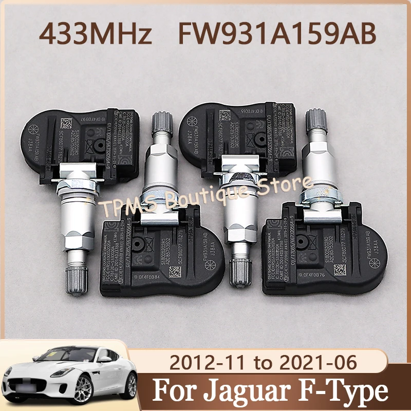 

FW931A159AB FW93-1A159-AB Car Tire Sensors System TPMS Sensor 4pcs 433MHz For Jaguar F-Type XE XF Land Rover Defender Discovery