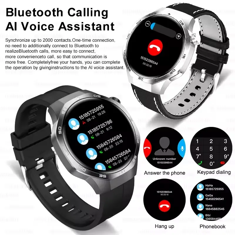 Jam Tangan Pintar Panggilan Bluetooth Baru 2025 Pria 1.53 Inci AMOLED HD Layar Besar Denyut Jantung NFC IP68 Tahan Air Olahraga Pengisian Daya Nirkabel