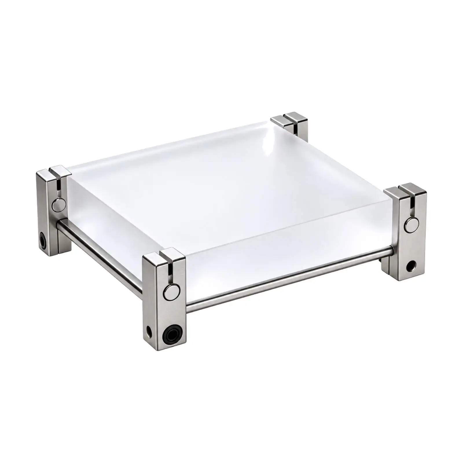 Frosted Acrylic Display Stand with Aluminum Frame No Assembly Required Square Acrylic Display Riser Thick Ready-to-Use
