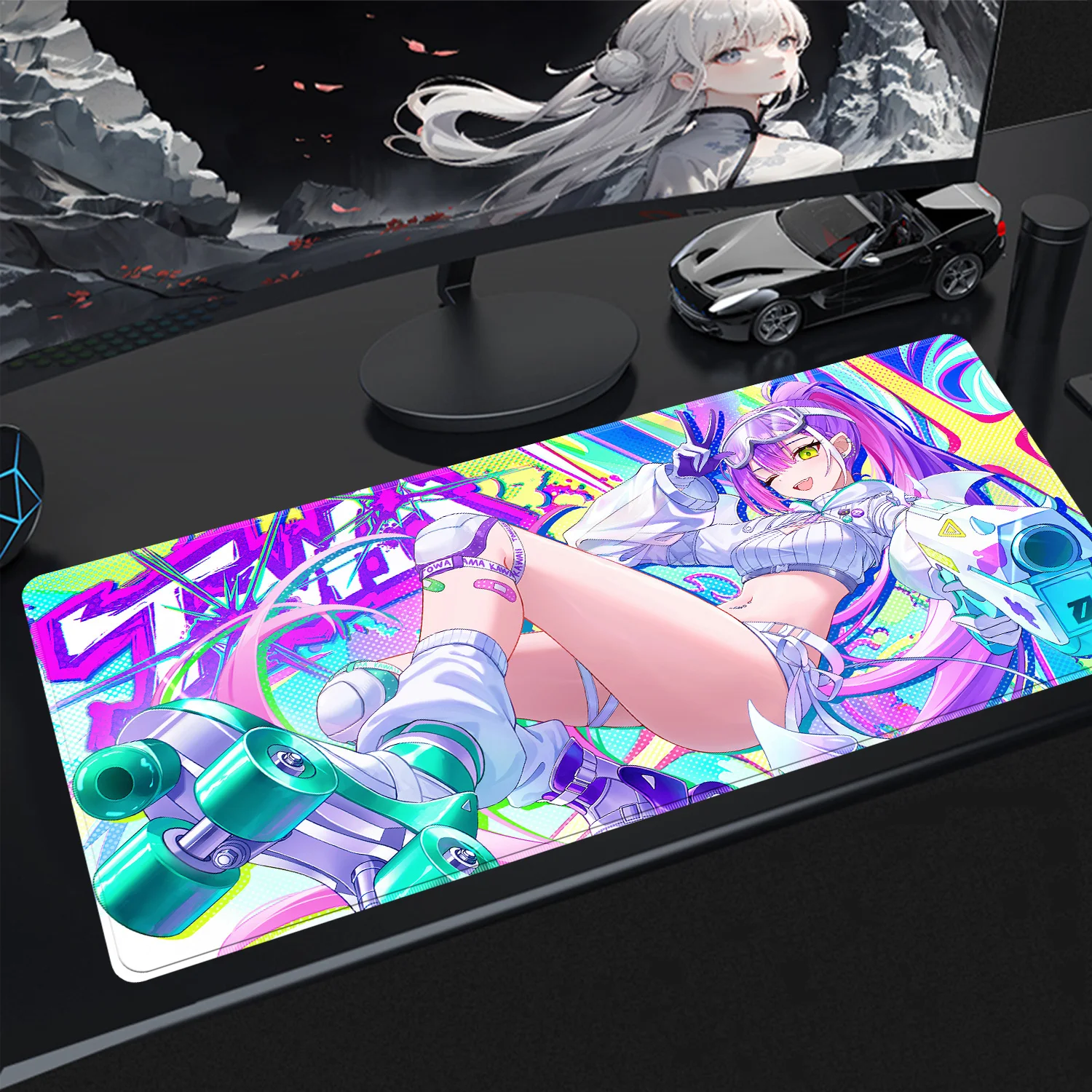 Alfombrilla de ratón Kawaii Hololive Anime Girl Tokoyami Towa, alfombrilla de escritorio para juegos, alfombrilla para teclado de PC, accesorios para ordenador, alfombrilla antideslizante para ratón