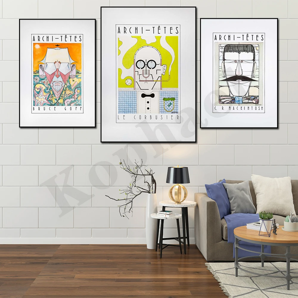Modern Famous Architect Abstract Original Signed Poster