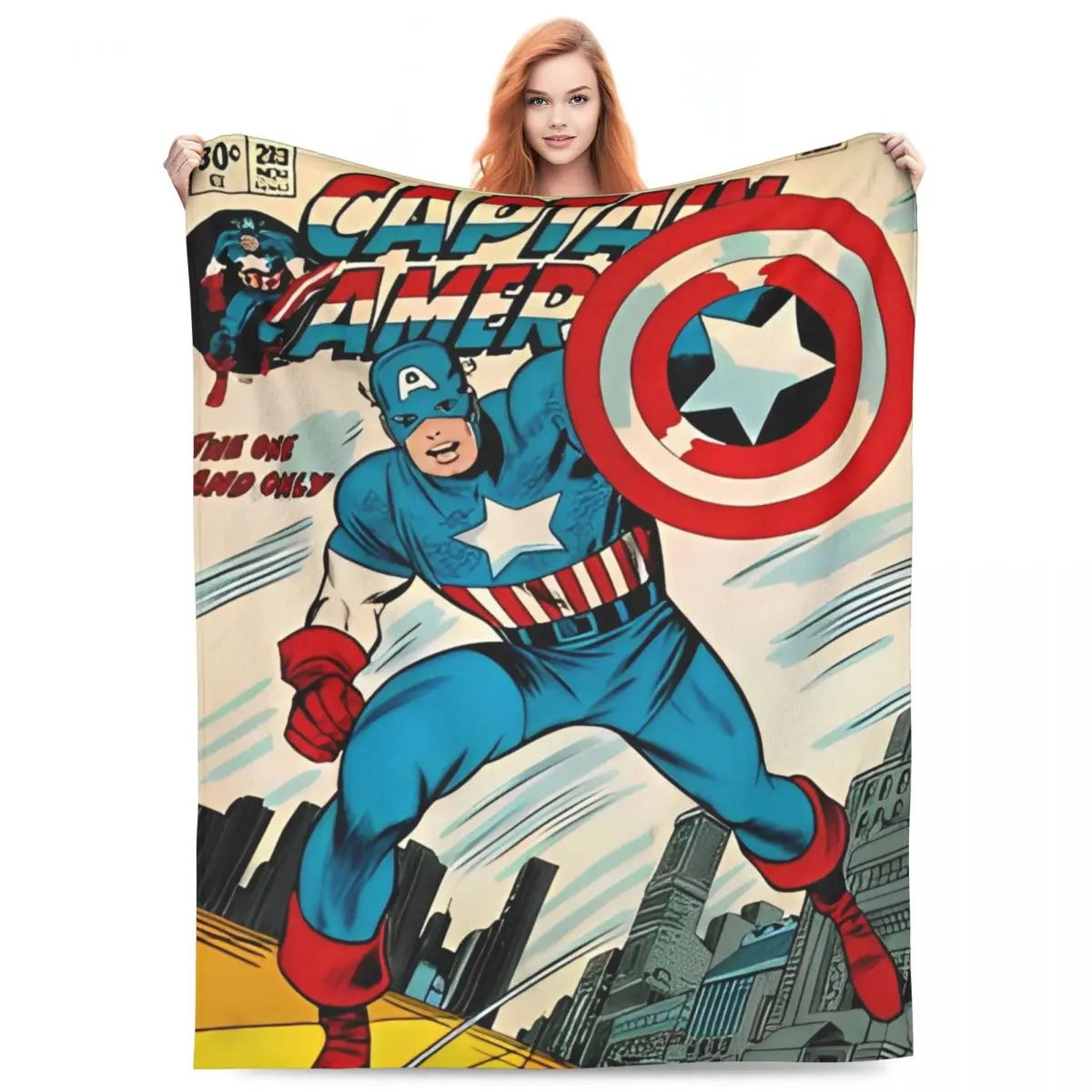 

Marvel Captain America Blanket Decorative Flannel Throw Blanket For Living Room Soft Custom DIY Quality Bedspread Birthday Gift