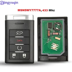 jingyuqin Entry Fob 315/433Mhz MSN5WY7777A For Cadillac SRX CTS CTS CTS Coupe ID46 Chip Remote Car Key