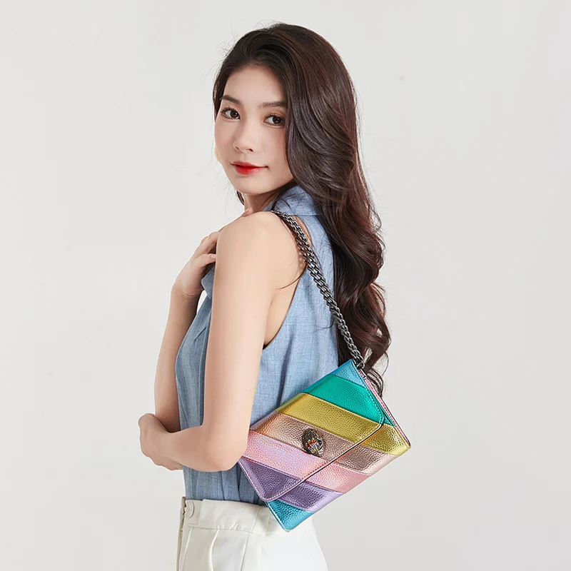 Kurt Geiger Luxury Brand Designer Shoulder Bag Fashion Colorful Crossbody Advanced Material Splice Retro Women\'s Bag Clutch Bag
